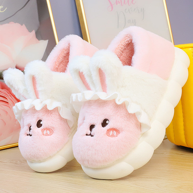 4 Colors Cute Fluffy Bunny Home Wear Slippers ON884 MK Kawaii Store