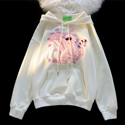 Kawaii Cat Embroidery Sweater Hooded