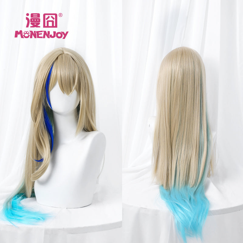 Honkai Star Rail Serval Blonde Blue Mix Wig ON1023