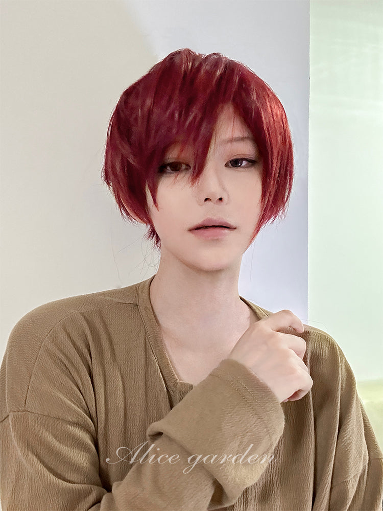 Casual Series Short Red Ikemen Wig ON985 MK Kawaii Store