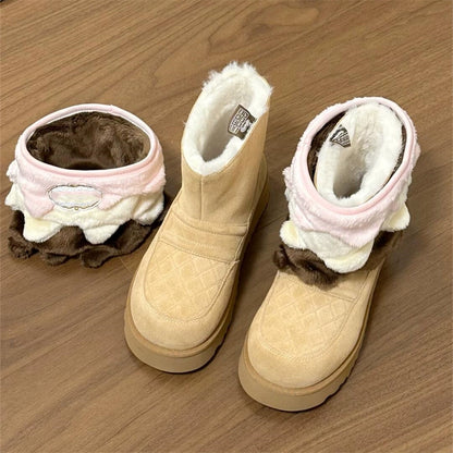 Ice Cream Waterproof Cotton Shoes