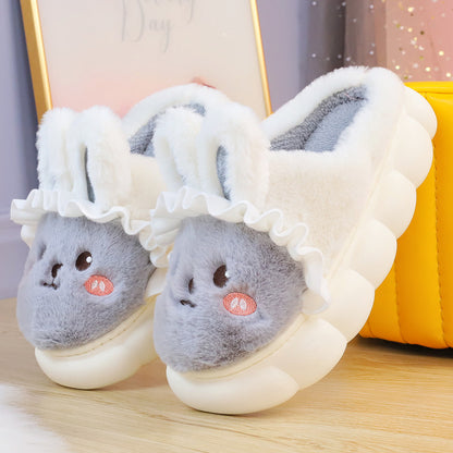 4 Colors Cute Fluffy Bunny Home Wear Slippers ON884 MK Kawaii Store