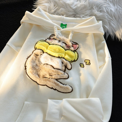 Kawaii Cat Embroidery Sweater Hooded