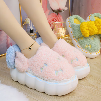 Fluffy Soft Girl Pastel Bows Slippers ON895 MK Kawaii Store