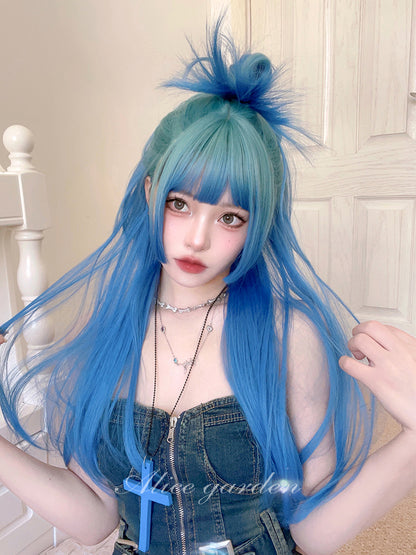 Casual Series Long Ocean Blue Gradient Wig ON981 MK Kawaii Store