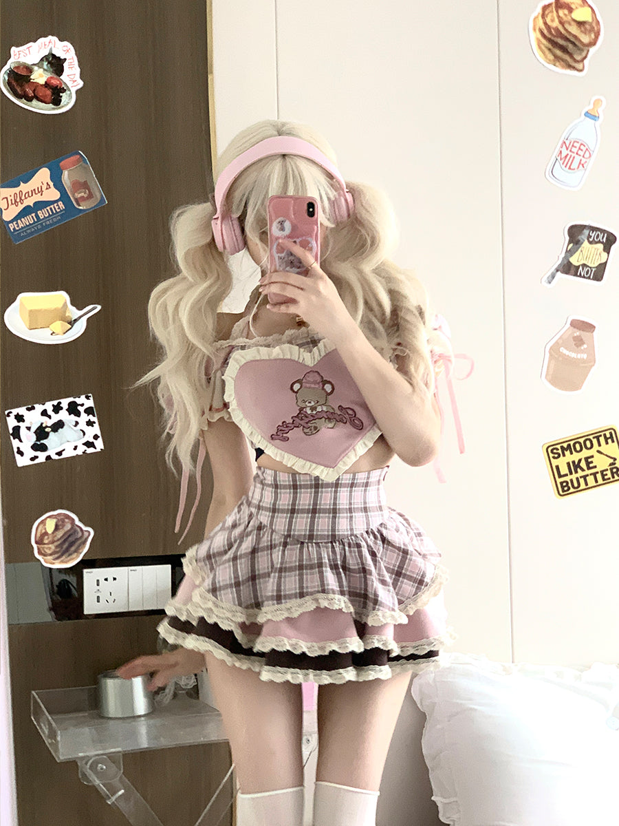 Kawaii Pastel Sweet Girl Bear Outfit ON934