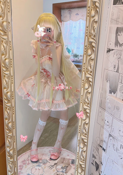 Chobits Swee White Pink Lovely Pastel Lolita Dress ON824 ONI