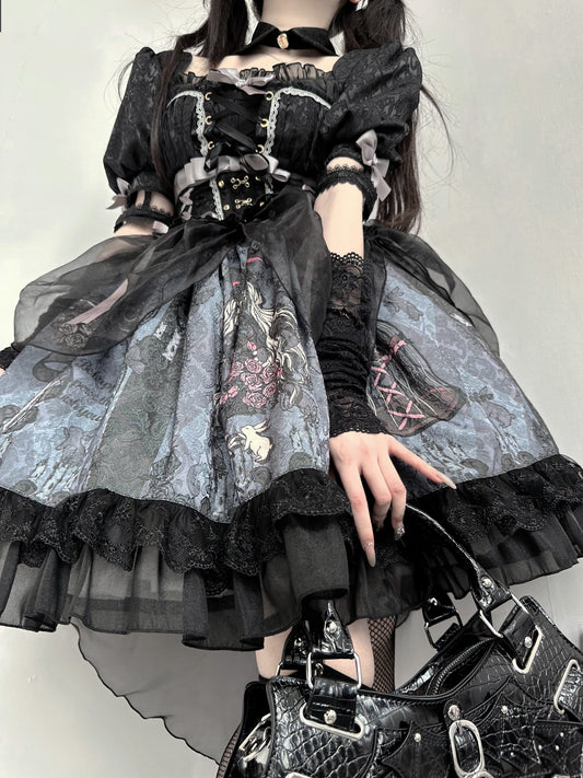 Deep In Roses Sweet Princess Dark Lolita Dress ON818 ONI