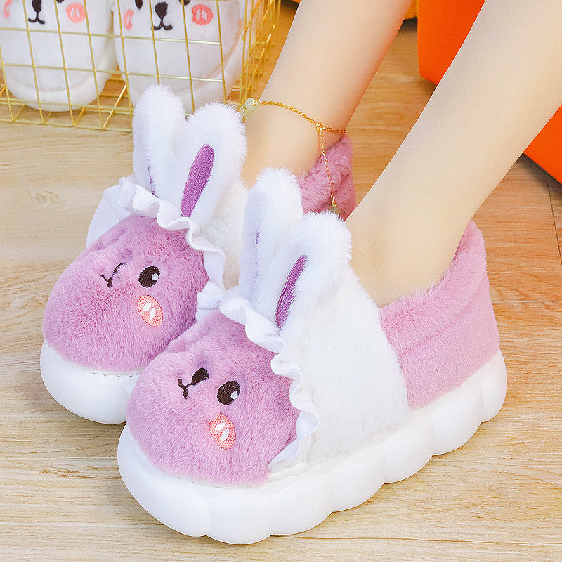 4 Colors Cute Fluffy Bunny Home Wear Slippers ON884 MK Kawaii Store