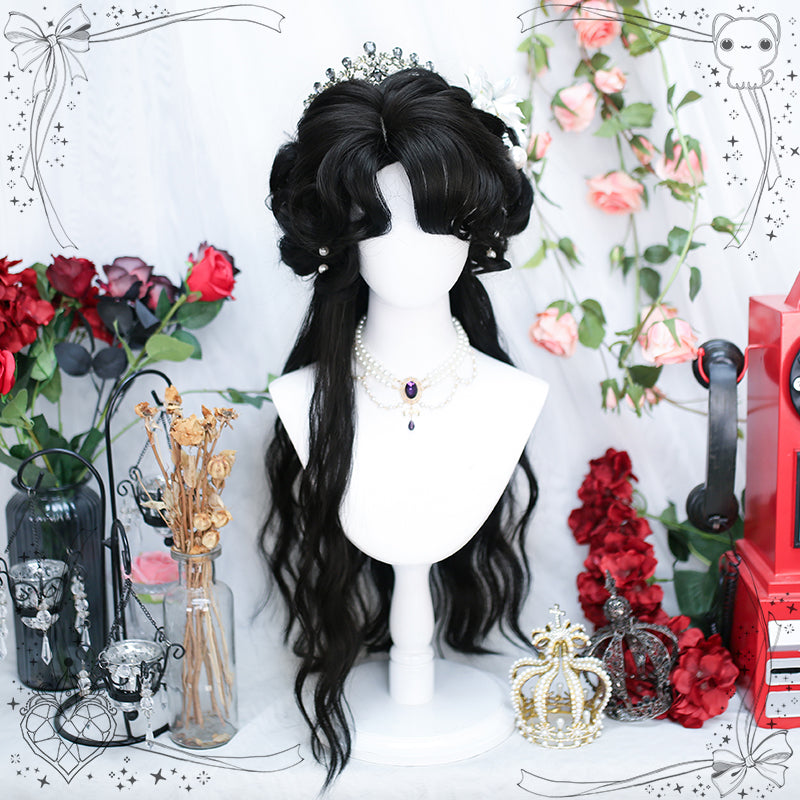 Princess Series Elf Queen Deep Black Lolita Wig ON991