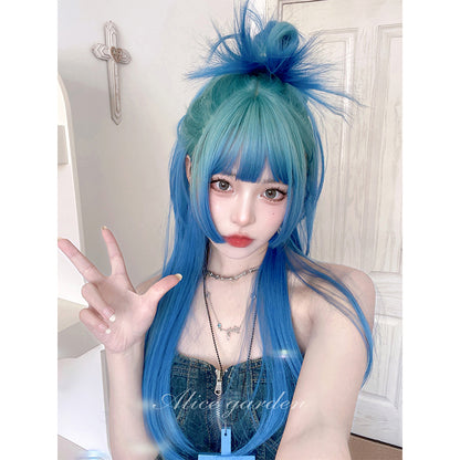 Casual Series Long Ocean Blue Gradient Wig ON981 MK Kawaii Store