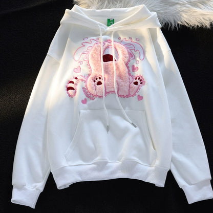 Kawaii Cat Embroidery Sweater Hooded