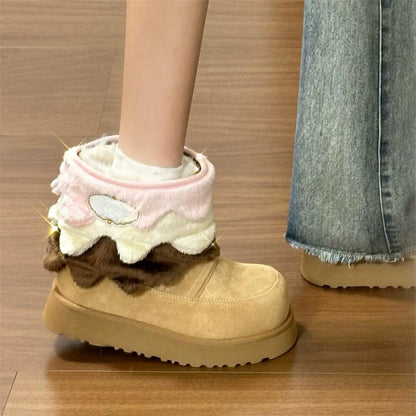 Ice Cream Waterproof Cotton Shoes