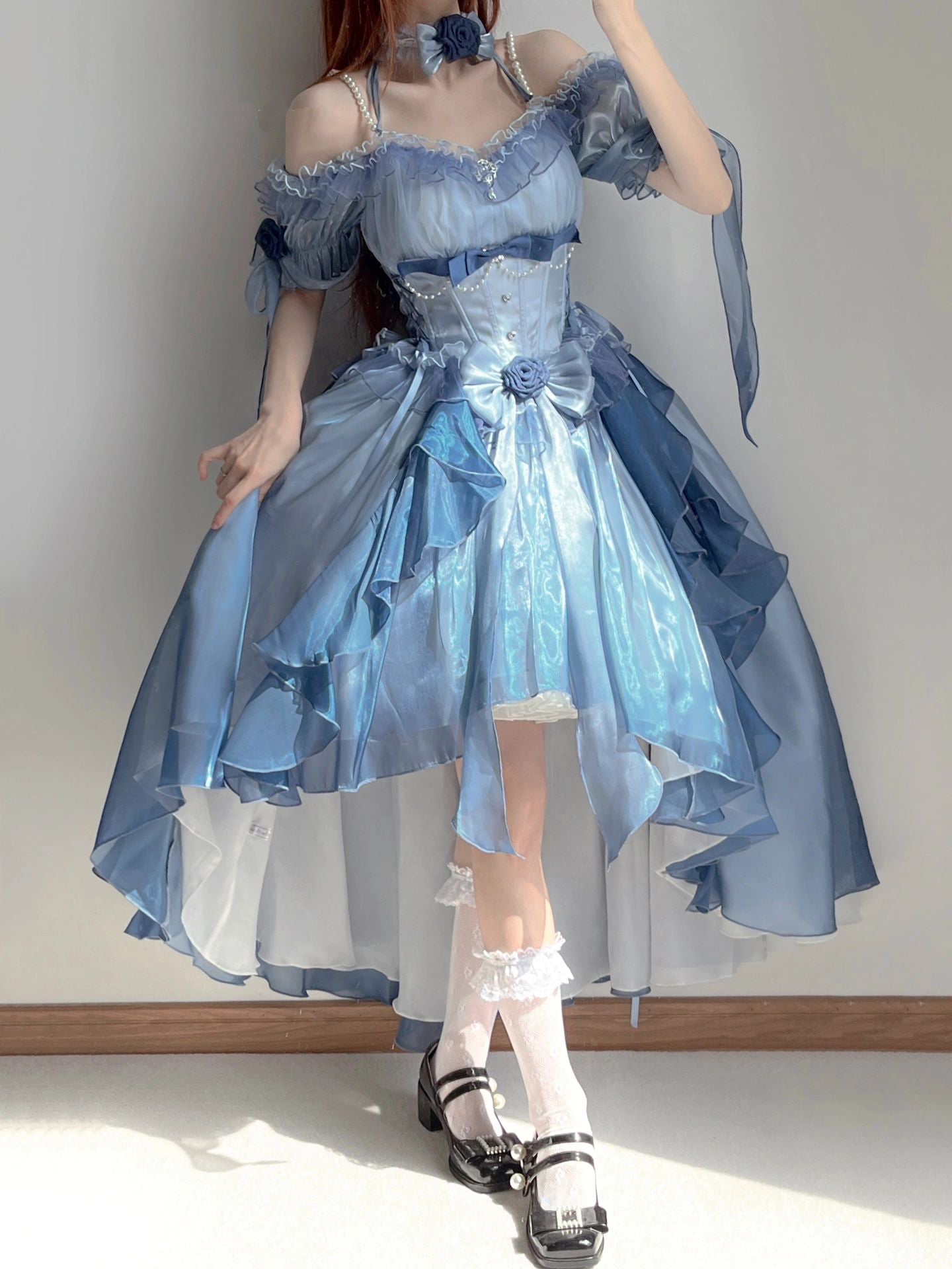 Kawaii Sea Blue Jellyfish Lovely Lolita Dress ON821
