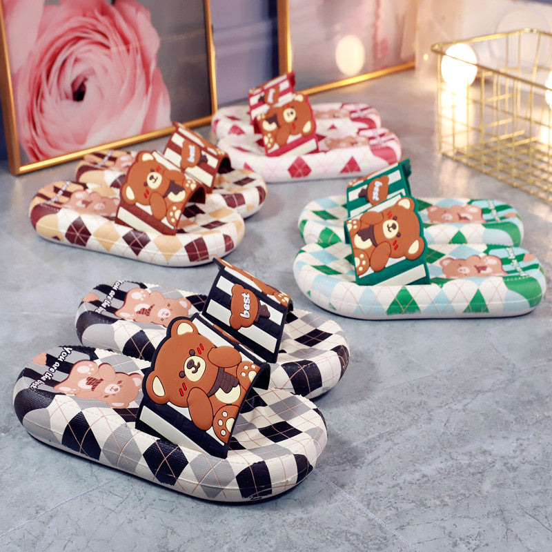 Green Blue Red Lovely Bear Sandals ON888 MK Kawaii Store