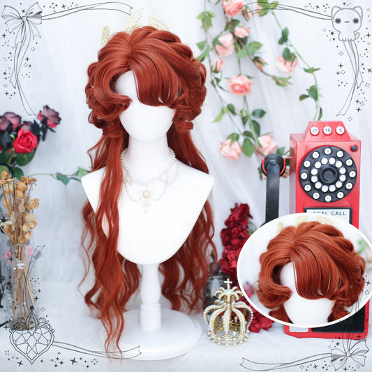 Princess Series Elf Queen Redish Orange Lolita Wig ON993 MK Kawaii Store