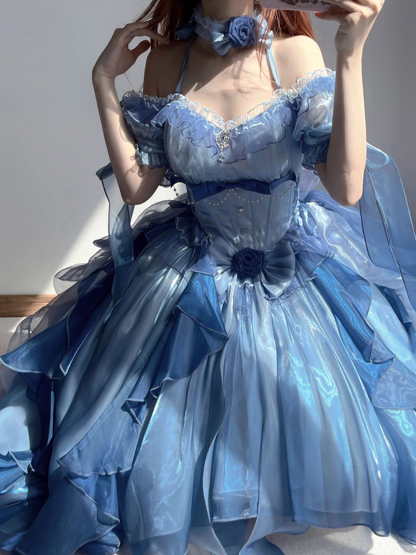 Kawaii Sea Blue Jellyfish Lovely Lolita Dress ON821