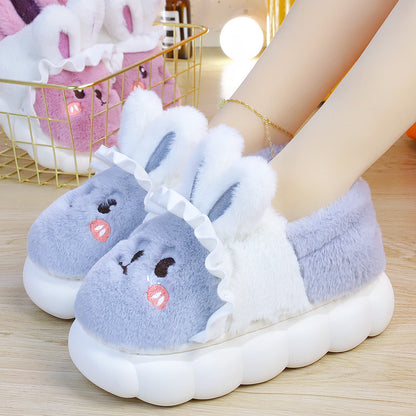 4 Colors Cute Fluffy Bunny Home Wear Slippers ON884 MK Kawaii Store