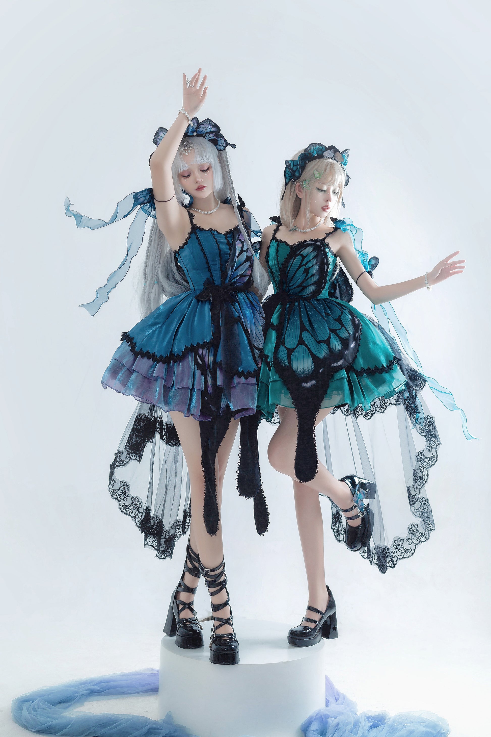 Pre-sale Monarch Butterfly Blue Lolita Dress ON1039 MK Kawaii Store