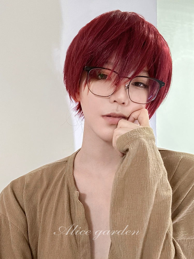 Casual Series Short Red Ikemen Wig ON985 MK Kawaii Store