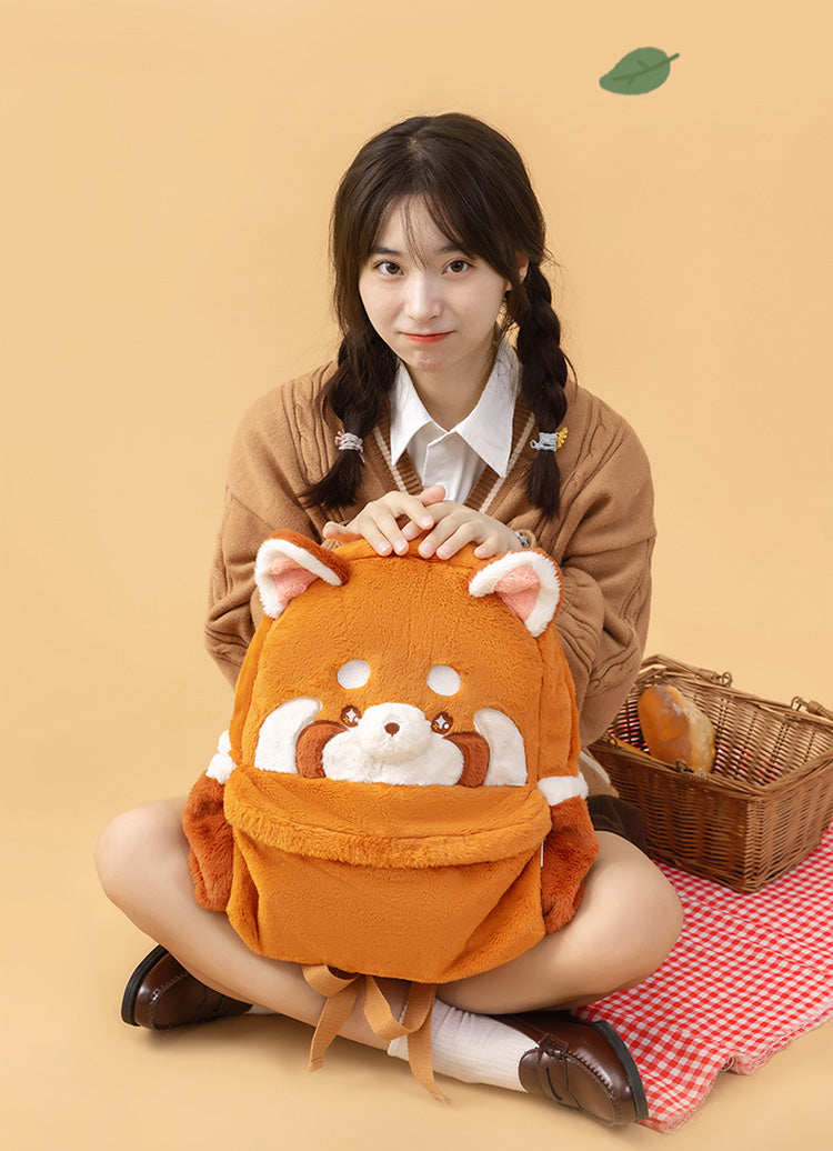 Sweet Red Panda Plushie Backpack