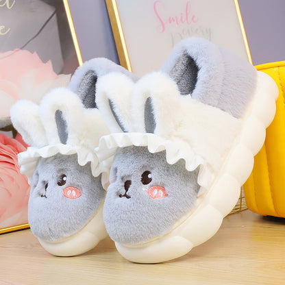 4 Colors Cute Fluffy Bunny Home Wear Slippers ON884 MK Kawaii Store