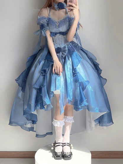 Kawaii Sea Blue Jellyfish Lovely Lolita Dress ON821