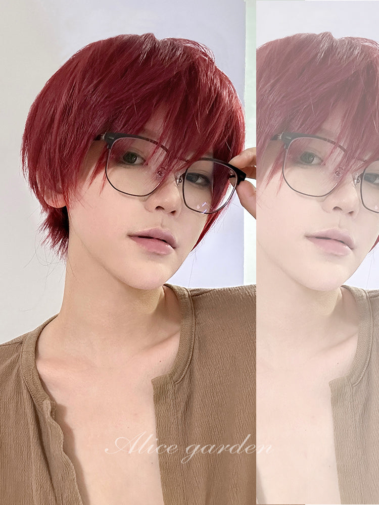 Casual Series Short Red Ikemen Wig ON985 MK Kawaii Store