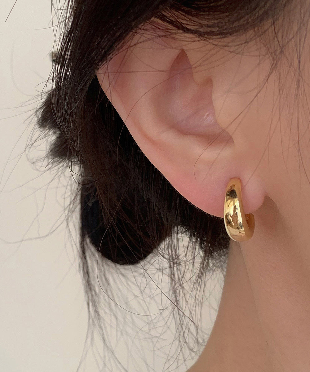 Silk Hoop Design Overgild Earrings Original Copper