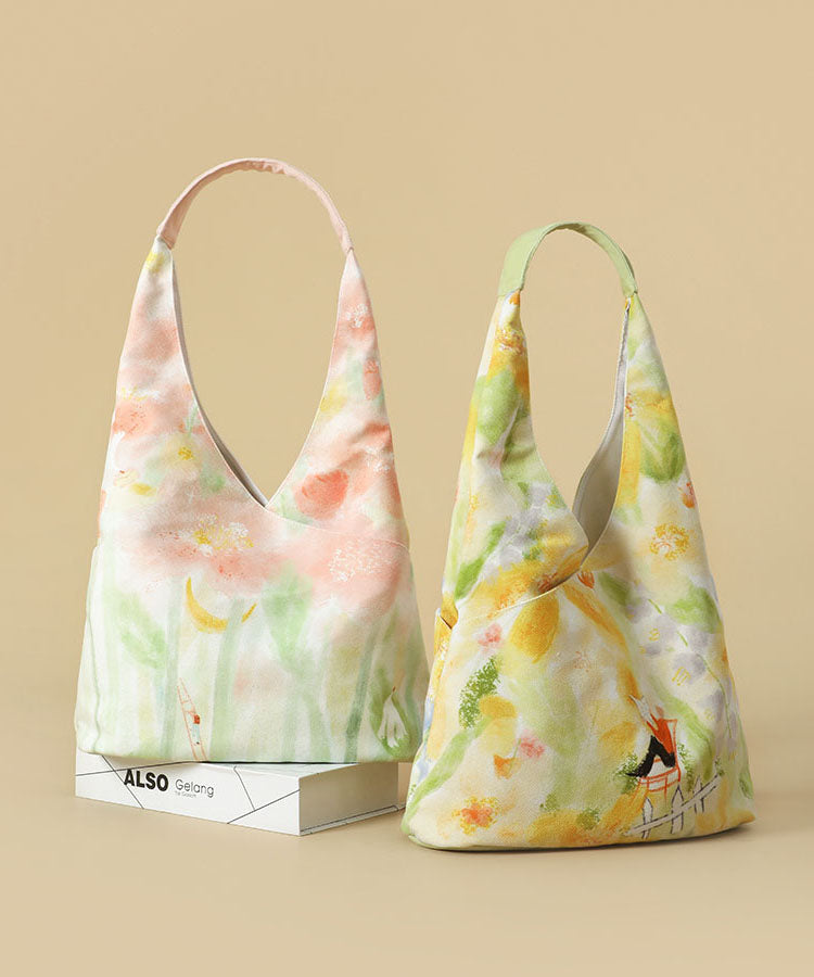 Illustration Bag Pink Canvas Japanese Original Shoulder