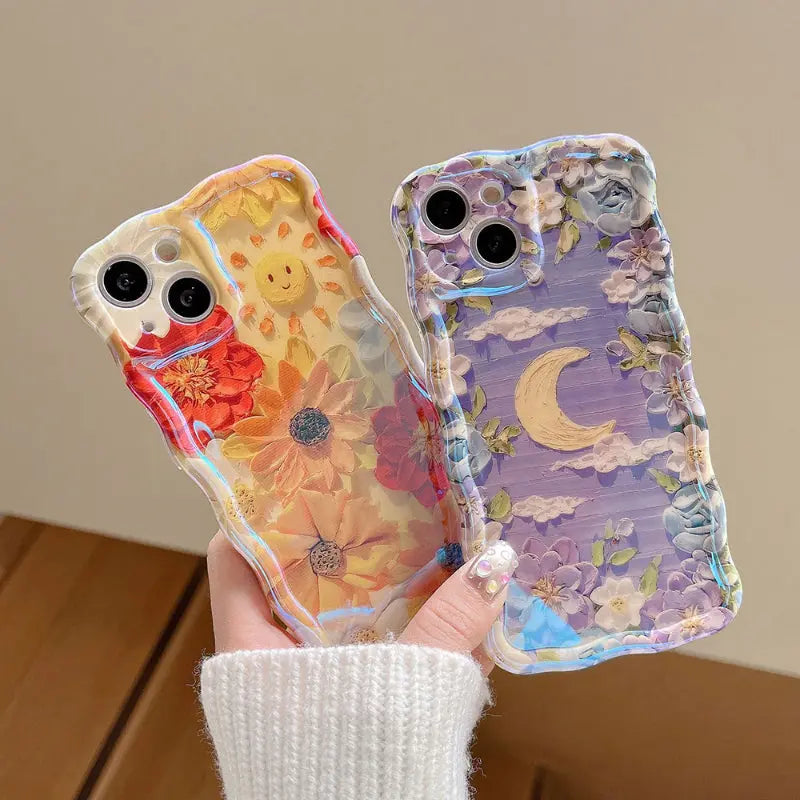 Kawaii Aesthetic Y2K Cute Fairy Painting Flowers Phone Case MK Kawaii Store