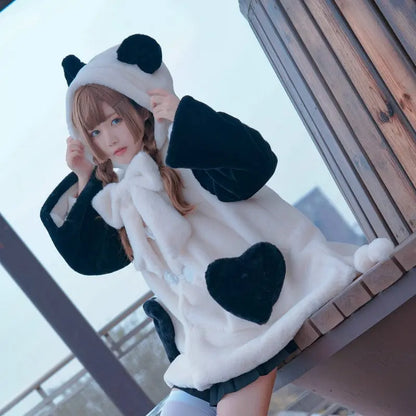 Kawaii Aesthetic Y2K Cute Fairy Panda Plush Coat MK Kawaii Store