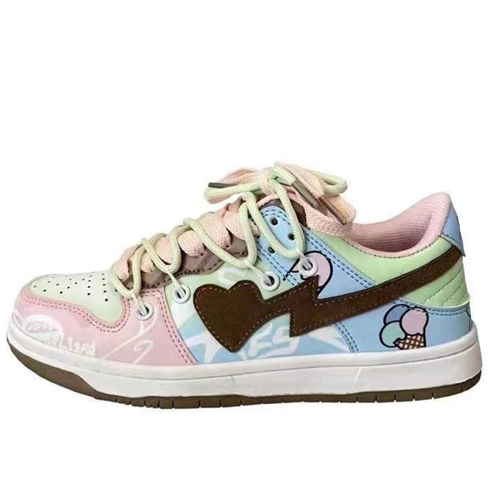 Colorful Heart Aesthetic Sneakers