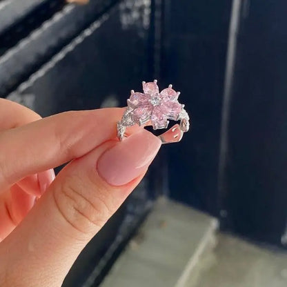 Kawaii Aesthetic Y2K Cute Fairy Pink Cherry Blossom Ring MK Kawaii Store