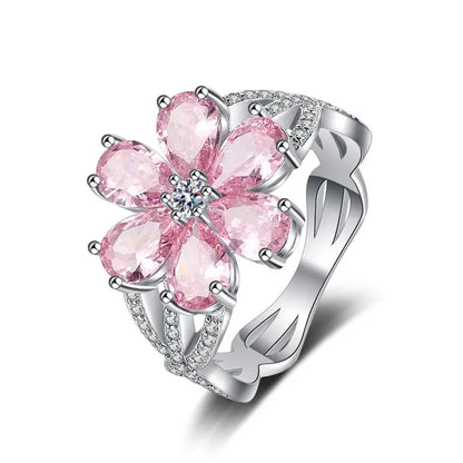 Kawaii Aesthetic Y2K Cute Fairy Pink Cherry Blossom Ring MK Kawaii Store