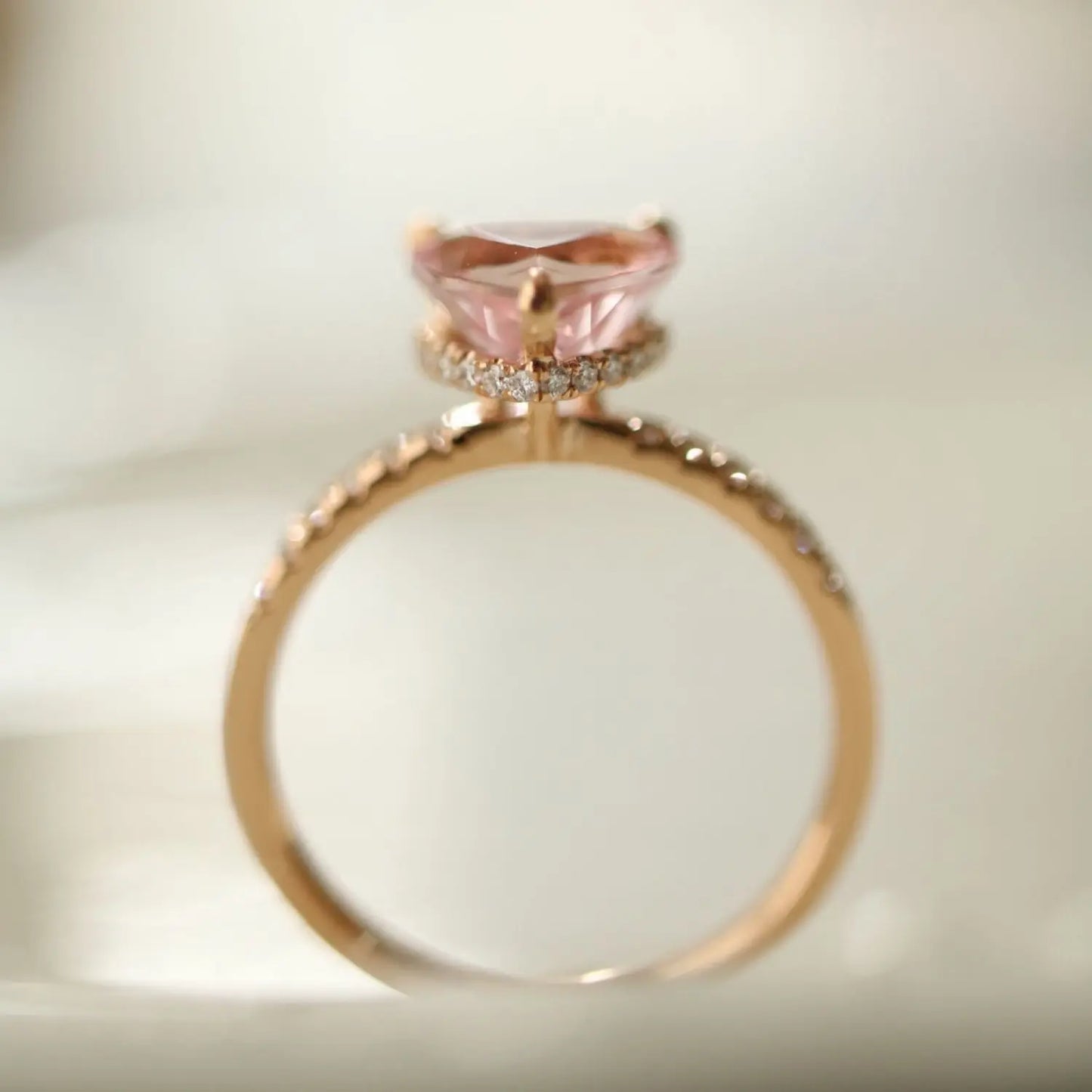 Pink Paris Heart 925 Ring LIN41