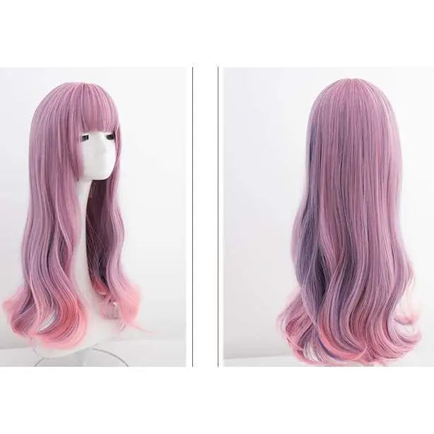 Pink Purple Mixed Color Long Curly Wig MK16263