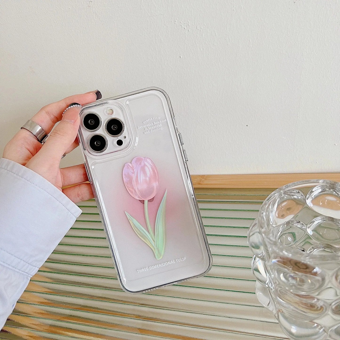 Pink Tulip Flower Phone Cases For iPhone