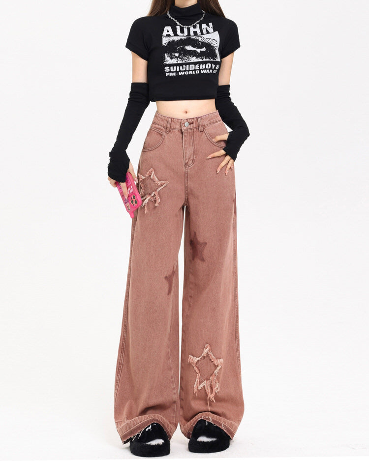 Star Patch Pink Jeans