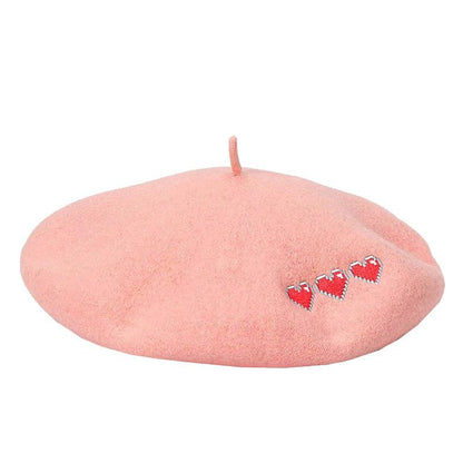 Pink Hearts Beret