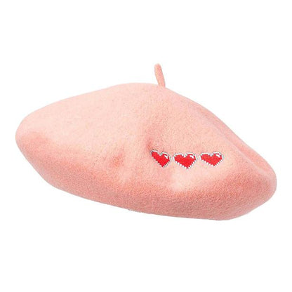 Pink Hearts Beret