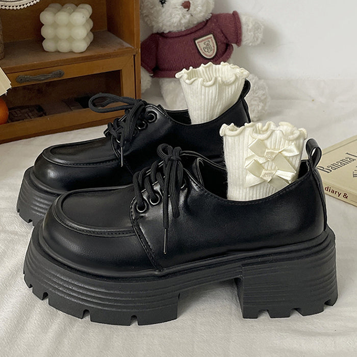 Black Platform Oxford Boots