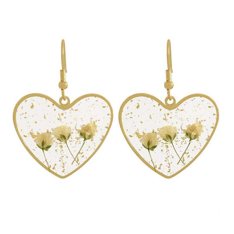 Sweet Flower Heart Earrings