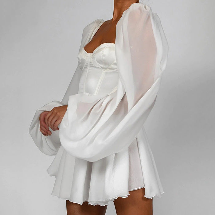 Elegant White Princess Corset Dress