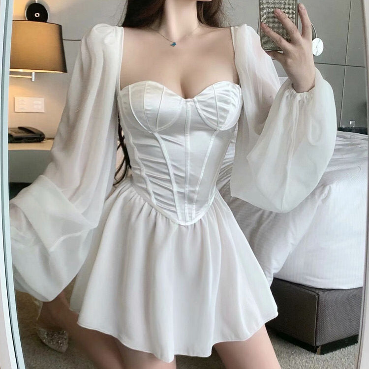 Elegant White Princess Corset Dress