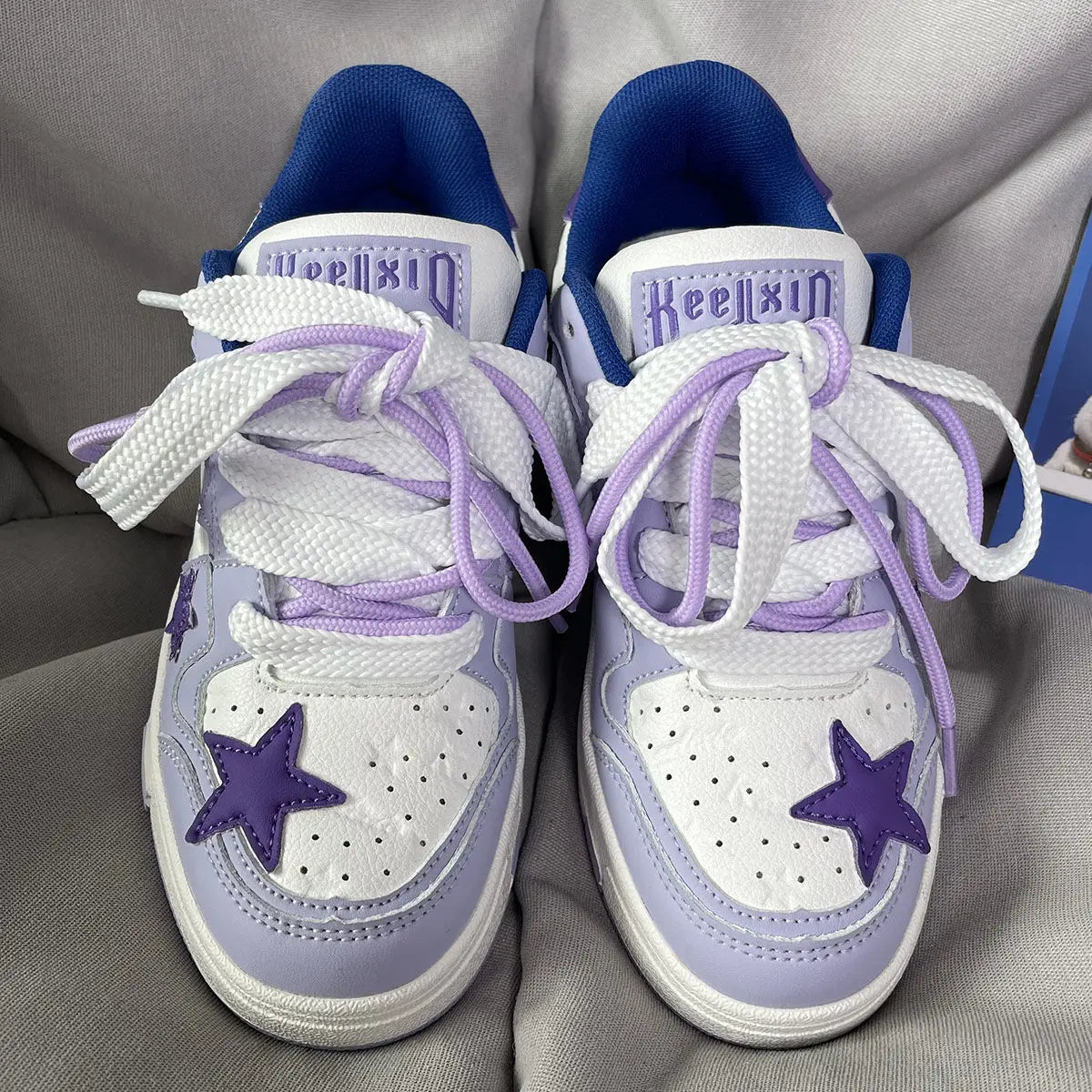 Kawaii Aesthetic Y2K Cute Fairy Purple Dopamine Star Sneakers Shoes MK Kawaii Store