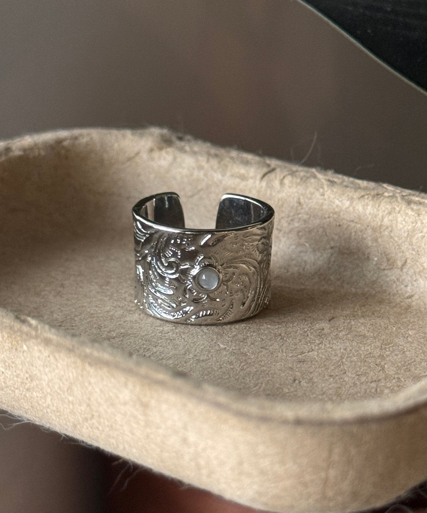 Retro Silk Rings Open Jade Sterling Silver