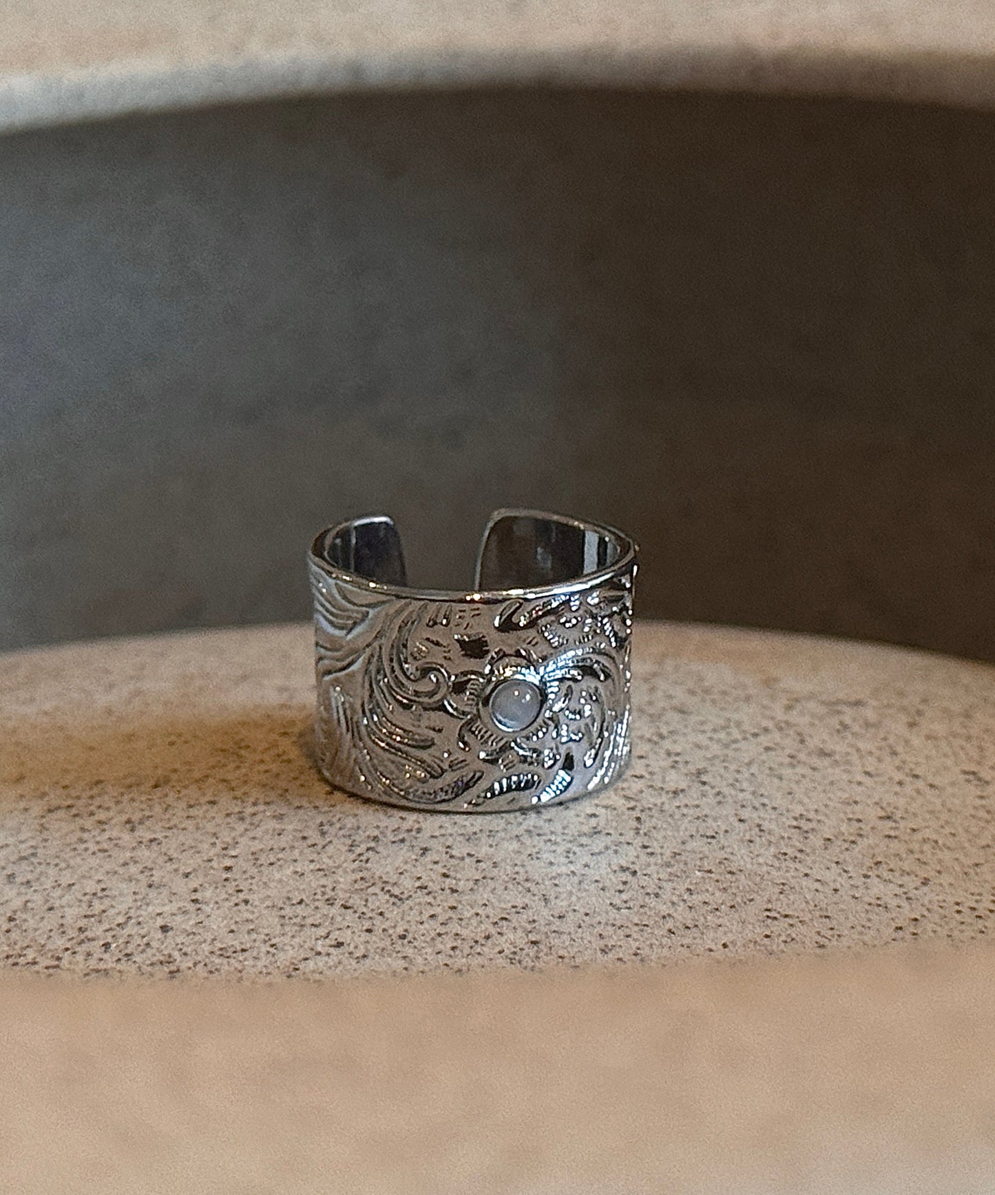 Retro Silk Rings Open Jade Sterling Silver