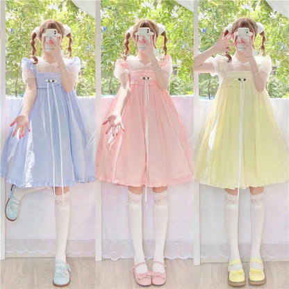 Rosie Pastel Kawaii Esthétique Kawaii Princesse Lolita Babydoll Robe d’été