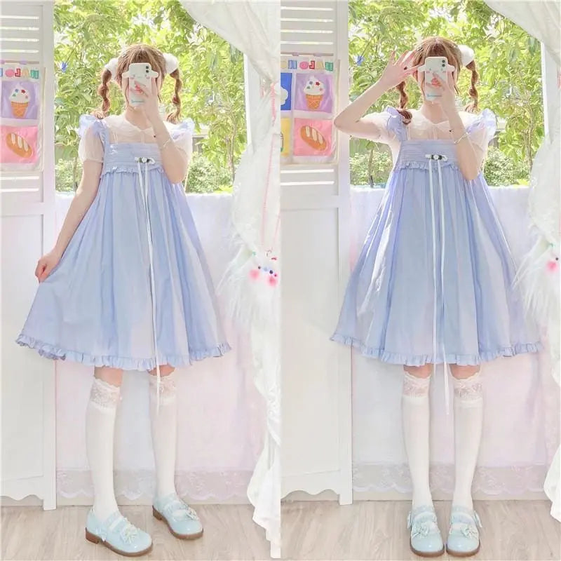 Rosie Pastel Kawaii Esthétique Kawaii Princesse Lolita Babydoll Robe d’été